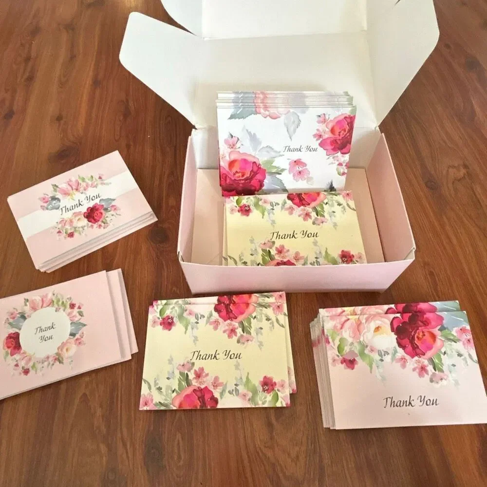 Bilinny Bulk 73 thank you cards floral collection with envelopes six designs bla